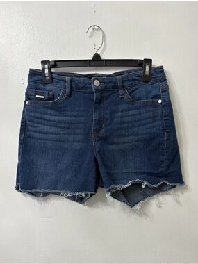 Women’s Size 8 Nine West Blue Cut Off Jean Shorts Raw Hem Stretch High Waist